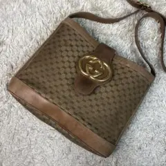 グッチ ワンショルダーバッグ キャンバス レザー GG柄