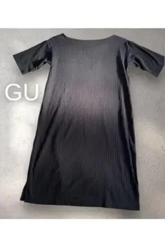 GU ⭐︎ブラック 半袖 リブワンピース