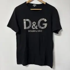 D&G 黒 Tシャツ 36/50 DOLLARS & GIRLS
