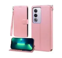 OPPO A3 5G ケース 手帳型 フェイクレザー TPU ピンクay290