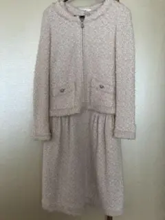 ✳️美品 ルネ ツイード ニットアンサンブル ピンク ワンピース