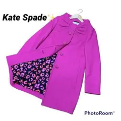 極美品✨Kate Spade リボンコート 石原さとみ着用 レオパード ピンク
