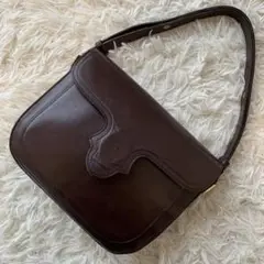 イヴサンローラン 2way ショルダーバッグ YSL金具 レザー ブラウン