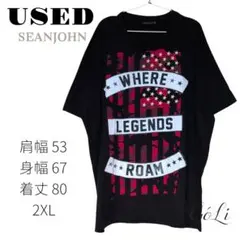 USED ブラック Tシャツ 2XL