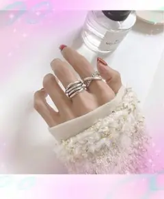 d82 即日発送☆2個セット 指輪☆ペアリング フリーサイズ D55