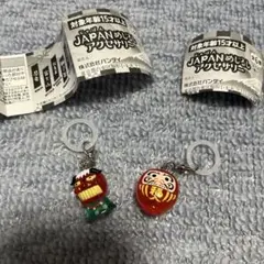 ガチャ　新品未使用　JAPANめじるしアクセサリー　２種セット　だるま　獅子