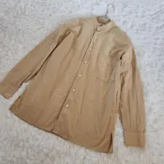 ユニクロ UNIQLO U M サイズ ストライプ スタンド カラー シャツ