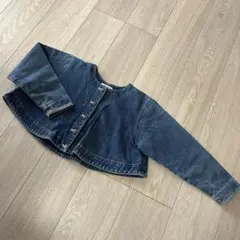 デニムブルー クロップドジャケット