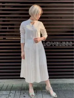 LOVELESS ネックベルト プリーツ ドレス