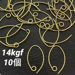 14kgf グリッターバスクレフフックピアス　5ペア(10個)