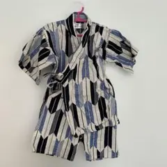 【美品】幾何学模様の甚平　男の子　110