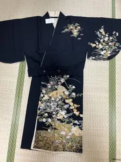 未使用品 仕立上り二部式付下げ 黒字Mサイズ