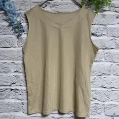 【超美品】レポルテ ノースリーブ サマーニット 薄手 ベージュ L