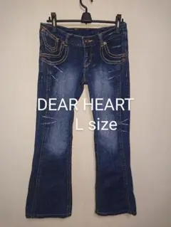 DEAR HEART ブーツカットデニム Lサイズ