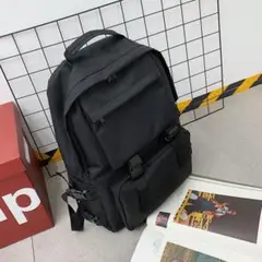リュック カジュアル　ブラック　男女兼用 バックパック　男女兼用　通学 通勤　黒