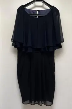 gallardagalanteケープ付きワンピース　2 way 38 ネイビー