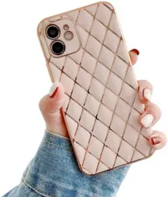 iPhone14ケース 可愛い チェック柄 スマホケースピンク