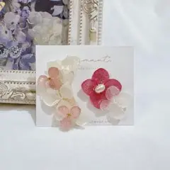 紫陽花ピアス/イヤーカフ