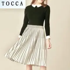 近年モデル✨TOCCA 洗える!LUNA ニットプリーツドレスワンピース XS