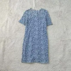 花柄 レース 刺繍 ワンピース 半袖カットソー トップス コットン フェミニン