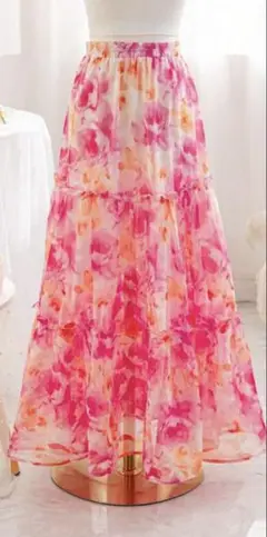 未使用品❣️花柄ロングスカート　size XXL