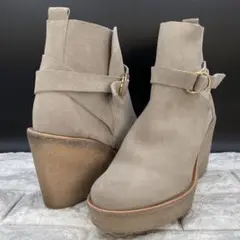 ✨極美品 ピエールアルディ ショートブーツ ウェッジソール ベルトデザイン 本革