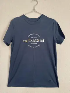 COACH ネイビー Tシャツ 花柄刺繍