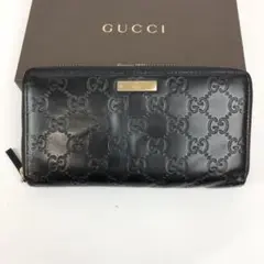 GUCCI グッチ グッチシマ ラウンドファスナー 長財布 レザー ブランド