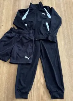 PUMA プーマ ジャージ上下、ハーフパンツ　ブラック