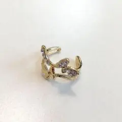 新品 ジルコニア リング レディース ゴールド 指輪 リボン ジュエリー