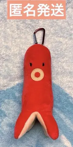 ぷきゅ&ぶるぶる！タコさんウィンナー　ぬいぐるみ　キーホルダー　カラビナ　赤