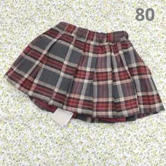 チェックプリーツミニスカート　80