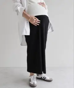andme セルフカットリブタイトスカート ブラック