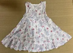 キムラタン　ビケットクラブ　花柄ワンピース　水色　95㎝