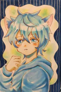 オリジナル手描きイラスト けもみみ