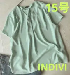 SALE INDIVI インディヴィ ミントグリーン 15号大きいサイズ