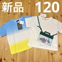 グラデーション　半袖Tシャツ　120　虫かごデザイン　2枚セット　タグ付き