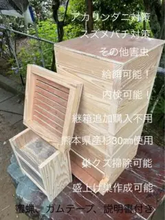 日本蜜蜂重箱式巣箱ハニーズハウス!ロイヤルセット!送料無料!