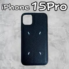 iPhone15pro✿スマホケース ブラック 黒 レザー刺繍 韓国 シンプル2