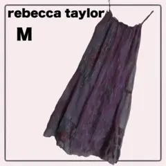 Rebecca Taylor キャミワンピース パープル アジアン　シースルー