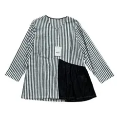 【新品タグ付き】PERSON'S ストライプチュニック リネン混