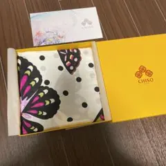 千總 シルク100% スカーフ バタフライ 大判