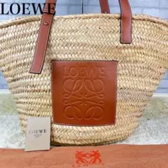 ✨極希少✨LOEWE カゴバッグ アナグラム レザー ヤシ L 肩掛け ブラウン