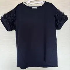 Te chichi フリル付きネイビーカットソー　M 春夏秋