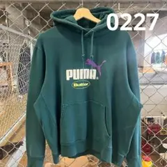 PUMA ダークグリーン フード付きパーカー コラボ butter