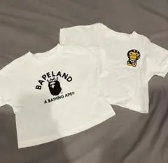 ベビー Tシャツ 半袖 トップス ホワイト 80 ロゴ