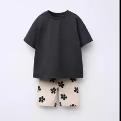 ZARA kids 無地Tシャツ&プリント柄サイクリングレギンスセット