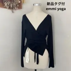 新品タグ付　emmi yoga カーディガン　カシュクール　トップス　ブラック