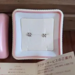 花型シルバーダイヤピアス