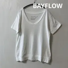 【美品】BAYFLOW ホワイトVネック Tシャツ XLサイズ